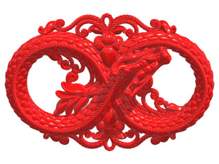 red ribbon on white background