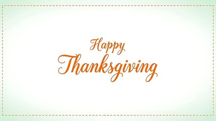Happy thanksgiving greeting card design with elegant orange script font