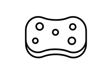 Minimalist design of a household cleaning sponge or bath scrubber used for washing and sanitation