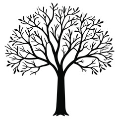 Obraz premium tree silhouette white background