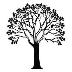 Obraz premium tree silhouette white background