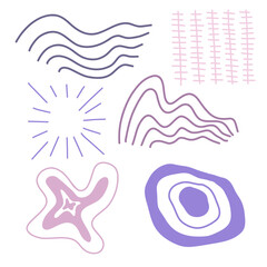 Spots, lines, dots. A vector set of minimalist, trendy, hand-drawn abstract elements