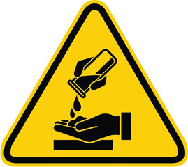 Corrosive substance hazard warning sign alerting danger toxic chemical safety icon danger symbol vector