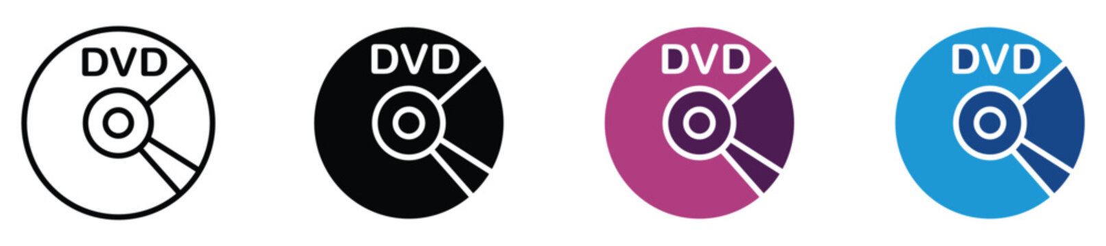DVD disc icon on white background. Vector illustration.