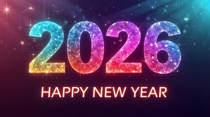 Colorful Glitter 2026 New Year Celebration