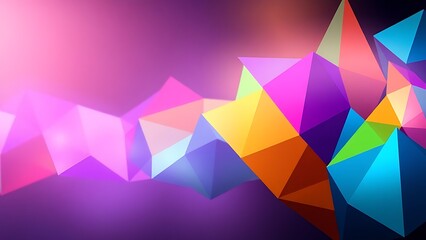 responsive. Colorful geometric shapes forming abstract digital concept with gradient lighting and modern tech vibe. product launch decks.