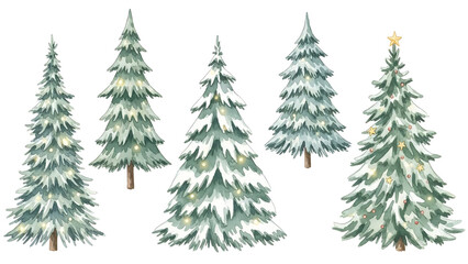 Obraz premium Soft, charming watercolor style for seasonal greeting cards.