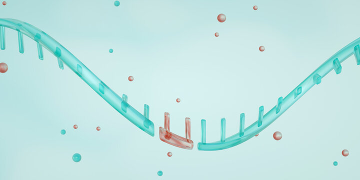 mRNA or messenger RNA. The concept of mRNA vaccine. Innovative methods to treat virus. 3d render	