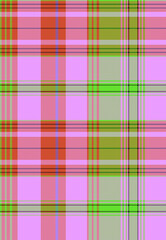 Vibrant plaid pattern with playful pink, green, and orange hues for textile design, fashion trends, and eye-catching backgrounds for creative projects