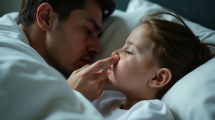 Video A father and daughter moment captured on camera, perfect for depicting affection and tenderness