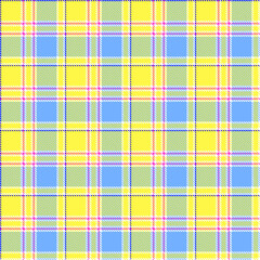Cheerful tartan pattern with vibrant yellow and sky blue hues creates a playful and refreshing feel for versatile design applications