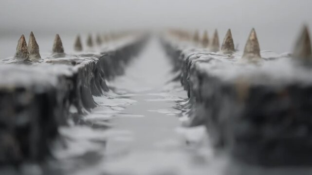 Medium shot capturing a closeup of sealing compound application on metal joints demonstrating effective barrier formation against moisture and rust.