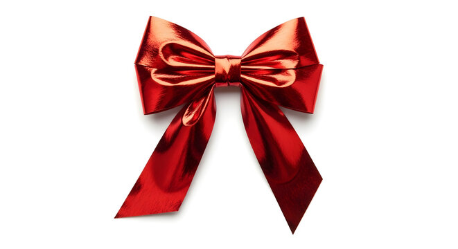red bow isolated on white