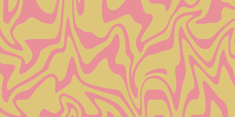 Fototapeta premium Psychedelic background with abstract, trippy patterns with melting and distorting lines. Abstract pink and light yellow background with hypnotic wavy lines pattern. Fresh and natural background .