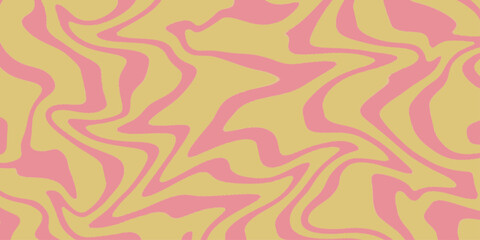Psychedelic background with abstract, trippy patterns with melting and distorting lines. Abstract pink and light yellow background with hypnotic wavy lines pattern. Fresh and natural background .

