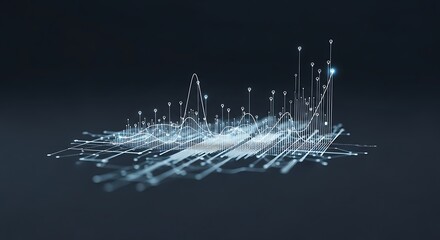 Abstract glowing digital financial stock market graph with data points and lines