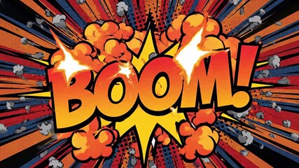 Dynamic Comic Book Style Explosions - POW and BOOM Effects. - Powered by Adobe