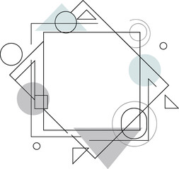 PriAbstract geometric illustration—intersecting circles, triangles, and diamond grid for modern, minimal, and mathematical design visuals