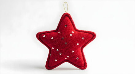 red christmas star isolated on white background