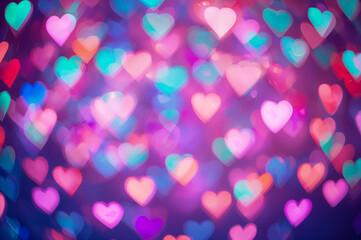 Heart Bokeh Background: Vibrant Valentine's Day Love Lights