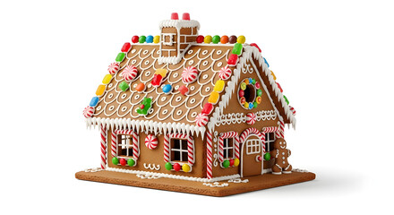 christmas gingerbread house isolated on white background