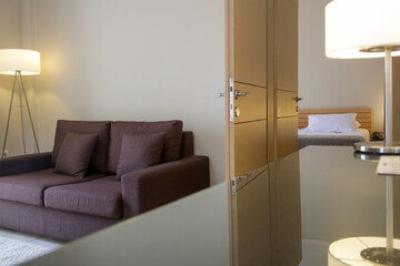 Simple classic bedroom suite in hotel