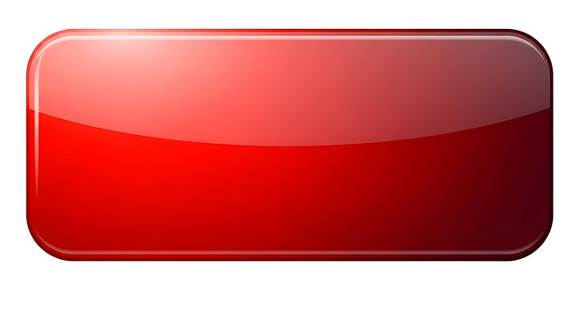 A glossy red button isolated on white background, perfect for adding a touch of modern design to any project with its vibrant color and sleek finish