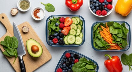 Healthy Meal Prep & Fresh Produce Arrangement