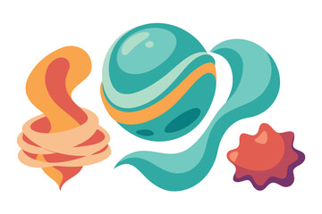 Abstract Organic Shapes and Swirls Vector