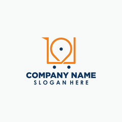 shopping point logo design template, business icon design