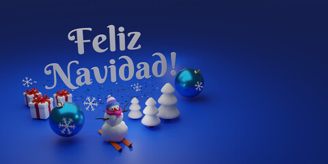 Feliz Navidad text, meaning Merry Christmas in Spanish. Perfect for Christmas greeting cards, posters, banners, flyers, and holiday social media posts.