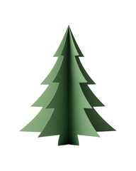 Obraz premium Green minimalist paper cut Christmas tree