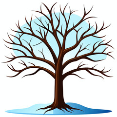 Fototapeta premium Winter Tree Line Sketch