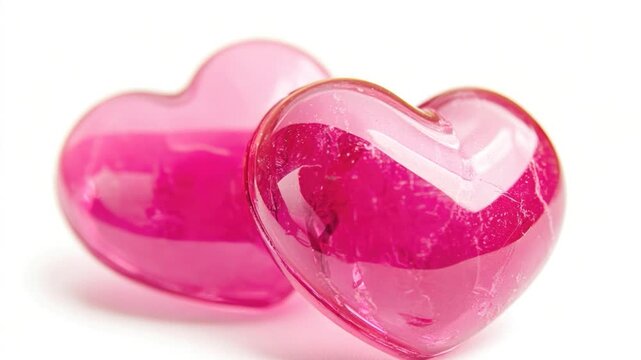 Video A pair of pink hearts stacked on top of each other