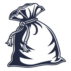 silhouette money bag icon on white background