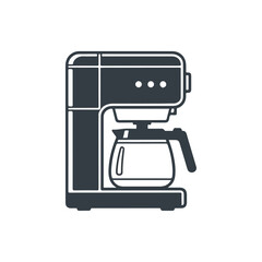 Black and White Coffee Maker Illustration with Carafe.