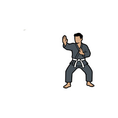 Martial Artist in Defensive Stance, Ready for Action.