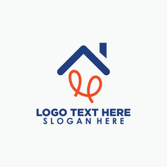 bulb and home logo design template, smart home logo design