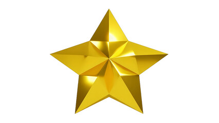 Golden Star Shining Against Transparent Background, Award Symbol Concept
