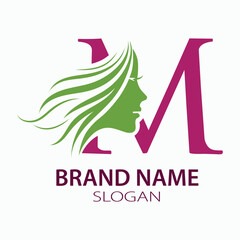Elegant Beauty Salon Letter M Logo Design for Fashion Brand and Hair Stylist Identity