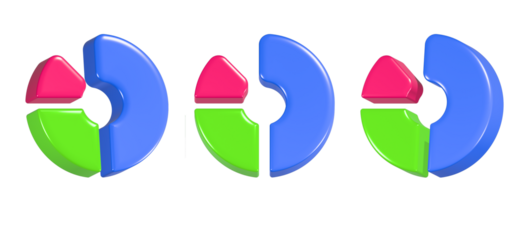 colorful pie chart 3d rendering icon