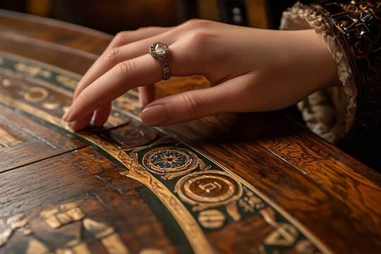 Generative AI image of colorful wooden blocks arranged on a complex strategic logic board game