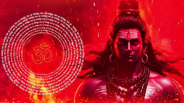 Lord Shiva with Om Namah Shivaye Text Premium background