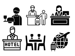 Collection of Icon sets for business and Hospitality Business HOTEL Hospital Clinic and Stock Market  and Reports 