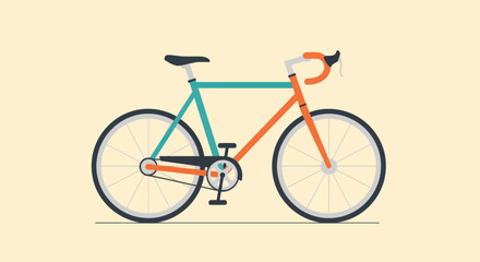 Fototapeta premium Modern flat design illustration of a road bicycle.