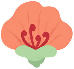 Isolated cute flower doodle. Cute floral illustration for invitation, pattern, journaling, planner, greeting card, and decorative projects