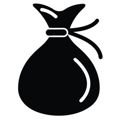 silhouette money bag icon on white background