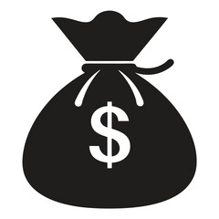 silhouette money bag icon on white background