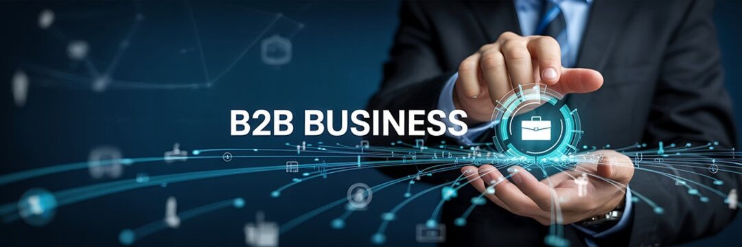 Businessman touching a virtual screen button to access a future technology business solution concept - Powered by Adobe