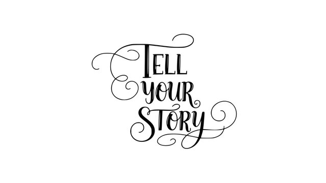 Tell your story typography design invites creativity and personal expression, perfect for branding, social media, and heartfelt messages